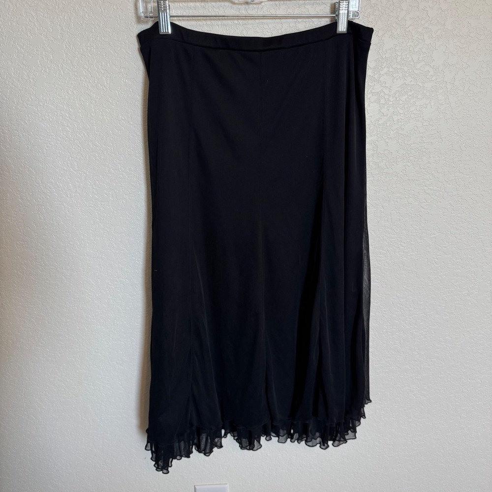 Whimsigoth Goth Connected Apparel Midi Skirt Size L Black